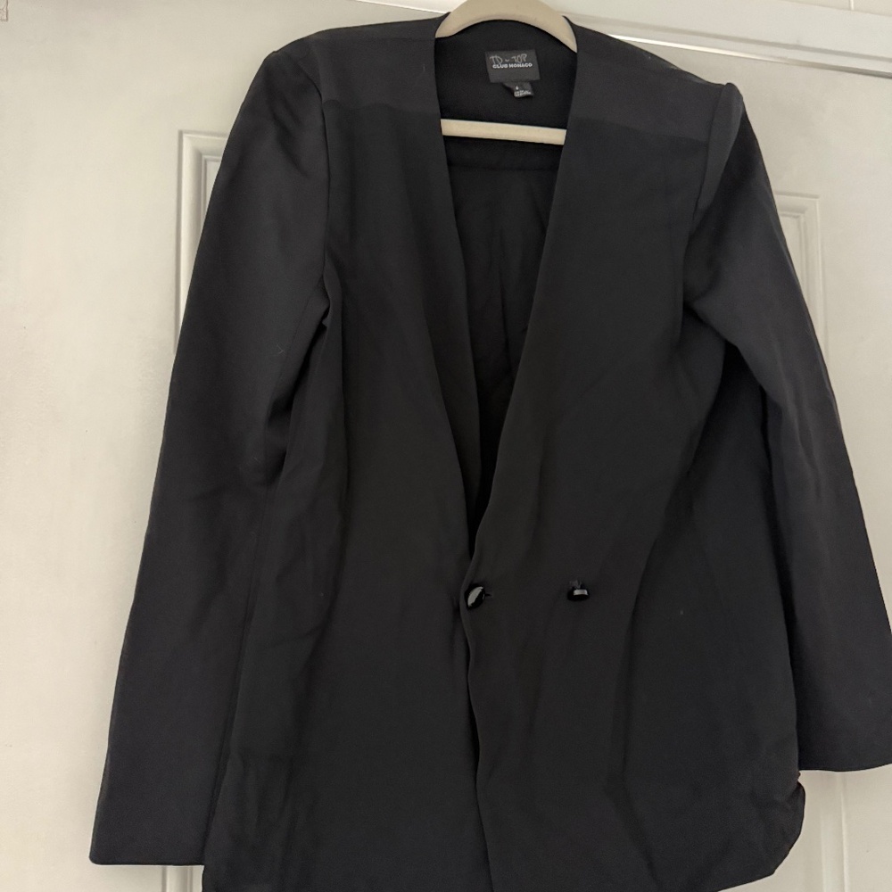 Stylish black Club Monaco Elegant Black professional blazer going out Sport Coat